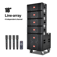 Sistema de Sonido Profesional de Línea Activa con Subwoofer de 18 Pulgadas y 4 Micrófonos