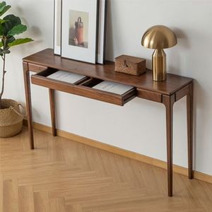 Consolle in <span class=keywords><strong>Legno</strong></span> Massello Stile Nordico Moderno Minimalista, Tavolo Laterale di Lusso per Ingresso e Soggiorno con Funzionalità a Parete - Product Image 1