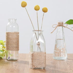 Petit <span class=keywords><strong>vase</strong></span> à fleurs en verre personnalisé bouteille de décoration intérieure en cristal Ins moderne pour fête de mariage <span class=keywords><strong>vase</strong></span> de table transparent en métal design - Product Image 2