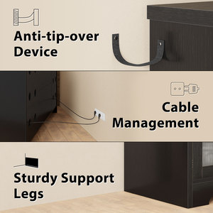 70-inch màu đen hiện đại tủ tự chọn tủ lạnh lớn không gian cà phê rượu rượu lưu trữ cho nhà bếp phòng ăn Bảng điều khiển gỗ - Product Image 5