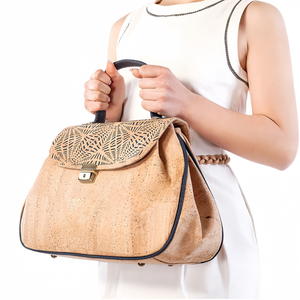 Gros de Sacs à <span class=keywords><strong>Main</strong></span> en Liège Portugais pour Femmes avec Ceinture d’Épaule Logo Personnalisé OEM - Product Image 3