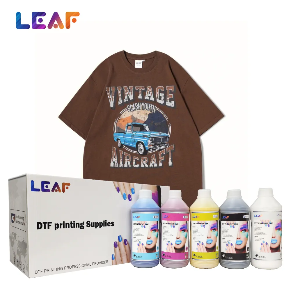 LEAF Beste DTF-Tinte CMYK weiße Farben Drucktinten DTF-Tinte 500 ml 1000 ml für i3200 XP600 Druckkopf DTF-Drucker