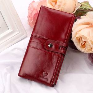 Humerpaul Mujer Teléfono embrague monedero moda señora cremallera tarjetero bolsa niñas dinero clip lujo cuero real mujer cartera - Product Image 1