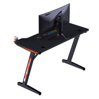 Bureau de jeu en forme de Z 47 po Bureau de jeu d'ordinateur Bureau à domicile Table de travail peu encombrante Parfait pour les hommes qui jouent et travaillent