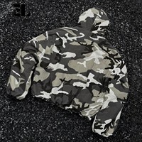 LARSUR Personnalisé Usine Réversible Coton Ripstop Nylon Sergé Camouflage Fausse Fourrure Veste Bomber À Capuche Camouflage Veste À Capuche Hommes