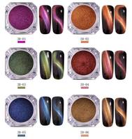 Poudre 3D effet œil de chat, Poudre à ongles effet symphonie, Poudre à ongles effet miroir néon, Vernis à ongles gel UV, Paillettes pour loisirs créatifs (cartes téléphoniques), Convient aux débutants