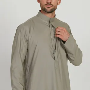 Wholesale Islamic Muslim Dubai Men Chiffon Bisht Abaya Eid Arab Thobe men's cloak Saudi Muslim mens cloak Pusht Robe