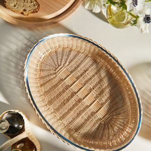 Bandeja de almacenamiento de material de ratán al por mayor de fábrica, gran capacidad, puede acomodar bandeja de comida para el hogar, bandeja de servicio hecha en Vietnam - Product Image 3