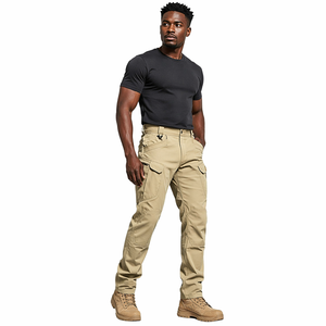 Custom logo Men's Cargo Pants Multi Pocket Workwear Pants Canvas Twill Durable Spring <strong>Summer</strong> Casual Heavy Duty Cargo <strong>Trousers</strong> - Product Image 3