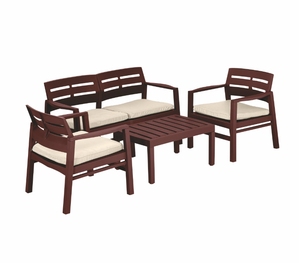 आँगन अवकाश सोफा सेट के साथ उद्यान प्लास्टिक रतन सोफा सेट रतन बाहर लग रही है, रतन आँगन फर्नीचर - Product Image 3