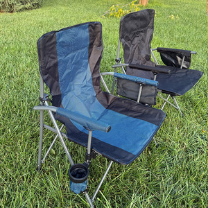 Chaise pliante d'extérieur, hauteur 93 cm, chaise de camping portable avec accoudoirs pour la pêche et les loisirs - Product Image 2
