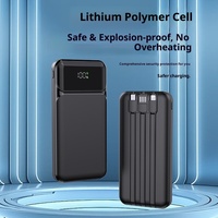Batterie externe haute capacité à charge super rapide PD 22,5 W, batterie au lithium polymère, affichage numérique, coque en plastique, logo personnalisé, marque