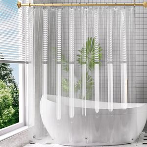 <span class=keywords><strong>Rideau</strong></span> <span class=keywords><strong>de</strong></span> <span class=keywords><strong>douche</strong></span> transparent noir moderne minimaliste transfrontalier, imperméable, en PEVA épaissi, avec aimants et 12 crochets en plastique - Product Image 6