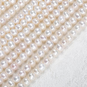 สร้อยคอไข่มุกน้ำจืดธรรมชาติ ขายส่งจากผู้ผลิต ลูกปัดไข่มุกสีขาว แสงสว่าง สำหรับทำเครื่องประดับแฮนด์เมด - Product Image 4