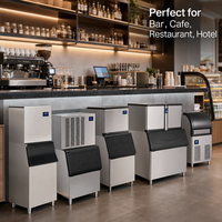 Machine à glaçons commerciale de grande production en acier inoxydable pour restaurant, bar, boutique