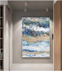 Arte Moderno Pintado a Mano sobre Lienzo, Óleo Abstracto de Árbol Dorado para Decoración del Hogar y Restaurantes - Product Image 4