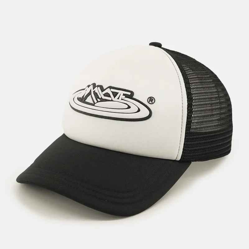 Custom Foam Screen Print Logo Mesh Trucker Cap 3d Puff Print Trucker Hat