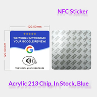 Plaque autocollante NFC en acrylique de 120 mm pour avis Google – Tap-to-Scan pour commander via code QR – Lecture/écriture passive