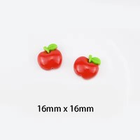 Bulk Voorraad Goedkope Prijs Plat Hars Fruit Plak Kunstmatige Kersenappel Citroen Haar Ornament Voor Kinderen Souvenir Decoratie