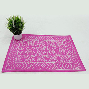 Handmade Floral Canvas Table Mat Bohemian Design Eco Friendly Hand Block Printed Cotton Dining Decor Set - Product Image 4