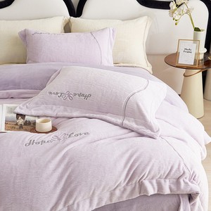 ชุดเครื่องนอนผ้าฟลีซนมดูโอซิเมียนคัง 4 ชิ้น สำหรับฤดูใบไม้ร่วง สไตล์เรียบง่าย ทนทาน ใช้ในบ้าน ผ้าปูที่นอนและปลอกผ้านวม - Product Image 3