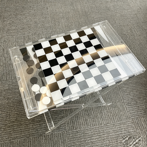 Custom Modern Clear Acrylic Foldable <b>Chess</b> <b>Table</b> Lightweight Game Board for Indoor Outdoor - Product Image 1
