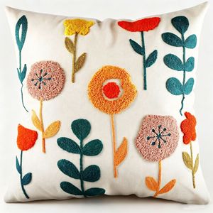 Funda de almohada de algodón con diseño de girasol, estilo minimalista moderno, última funda de cojín de girasol para sofá de sala de estar. - Product Image 2