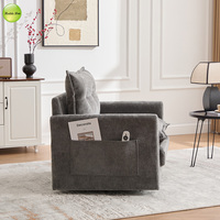 USA Entrepôt En Stock Moderne Pivotant À 360 ° Rembourré Accent Canapé Chaise Pour Salon Doux Loisirs Singe Lounge Fauteuil 9084