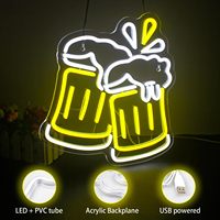 Beer Cheers Neon Sign Beer Led Sign pour décoration murale Man Cave Bar Home Pub Party Club Restaurant Shop Sign Bar Lights Decor Gifts