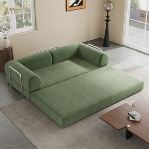 أريكة بمقعد واحد قابلة للطي بتصميم عصري وريترو من قماش الكوردروي والإسفنج لغرفة المعيشة والشقق الصغيرة - Product Image 3