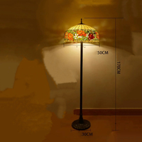 Lampe sur pied LED vert beret en verre teinté antique, fabriquée à la main, idéale pour éclairer votre salon, cadeau pour les amateurs de luminaires.