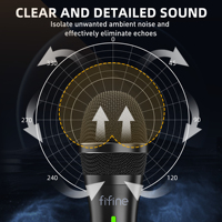 Micrófono Dinámico Cardioide FIFINE TANK2 XLR para Estudio, con Soporte Antivibratorio de Escritorio y Conexión XLR/USB para Aplicaciones de Estudio Casero/Profesional