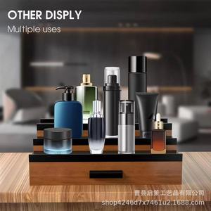 Wooden Perfume Rack With Drawers 3 Tier Cosmetic Storage Organizer <b>Desktop</b> Jewelry Box Watch Display <b>Shelf</b> - Product Image 2
