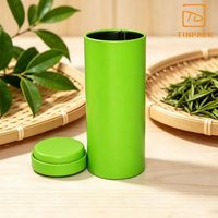 Boîte en métal ronde de qualité supérieure, imprimée sur mesure, de qualité alimentaire, hermétique, pour le stockage du thé, du café et du matcha