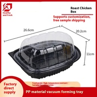 Boîte à lunch jetable en plastique PP anti-buée personnalisable pour la viande, emballage commercial pour la restauration, idéale pour les écrevisses et le canard rôti