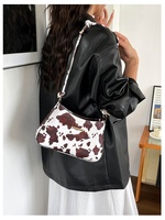 Sac fourre-tout grande capacité à imprimé vache, nouvelle collection, vente en gros, sacs à bandoulière vintage en PU pour femmes avec fermeture éclair et accessoires