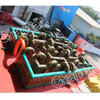 Labyrinthe gonflable pour jeux de terrain, sports, course d'obstacles, labyrinthe gonflable de guerre