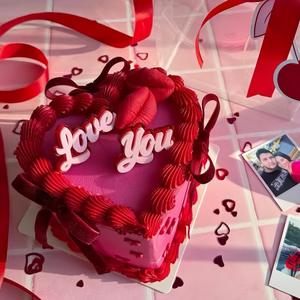 Decorazione per Torta di San Valentino a Doppio Strato in Acrilico, Topper per Torta di San Valentino - Product Image 3