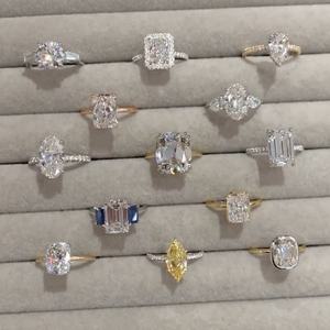 Anillo de Compromiso de Lujo con Diseño Personalizado, Joyería de Diamante Moissanita, Oro Sólido de 10K, Anillo de Bodas de Moissanita con Diamantes - Product Image 6