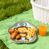 Assiettes en papier jetables en forme de singe bleu pour fête d'enfants - Utilisation industrielle pour les rassemblements