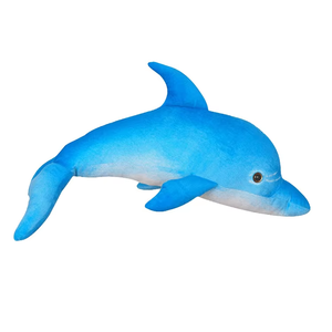 Venta al por mayor a granel personalizado lindo peluche suave Delfín Azul peluche animal de peluche relleno PP etiqueta caliente hogar - Product Image 1