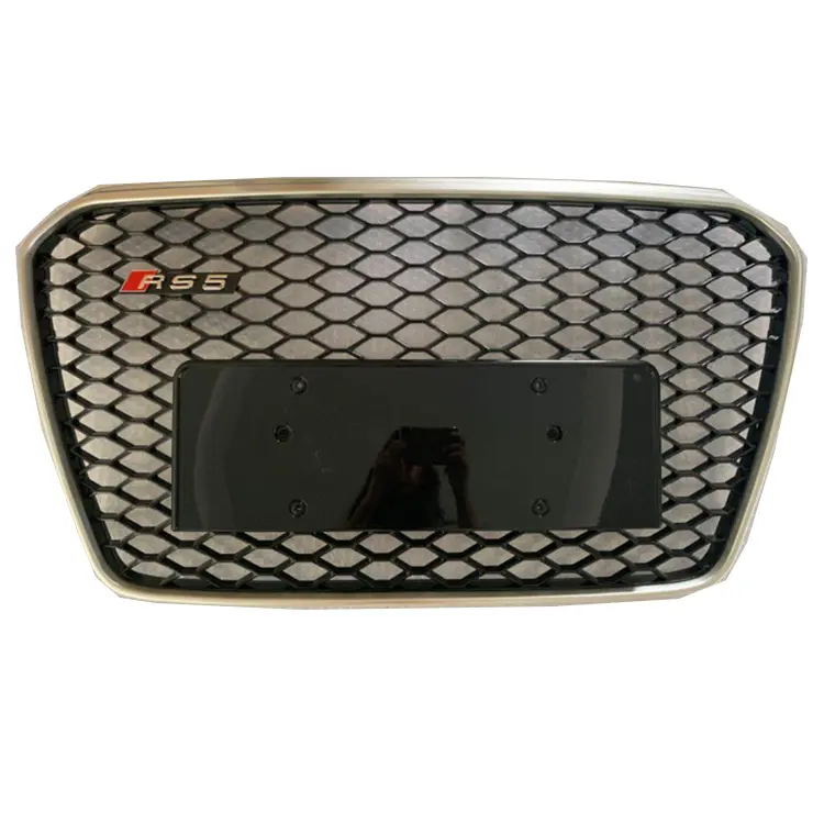 Raptor — grille avant noire chromée argent, grille sans logo, RS5, pour Audi A5 S5, 2013-2016