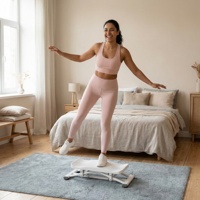 Simulador de Snowboard Multifuncional con Base Antideslizante, Máquina de Step para Esquí Ligera para Entrenamiento de Piernas y Core
