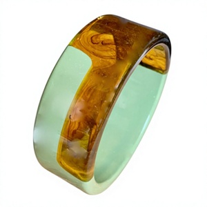 New Handmade Resin Bangle <b>Bracelet</b> Wide Colorful <b>Cute</b> Pink Amber Designer Acrylic Unique Unisex Fashion Jewelry Party Woman - Product Image 3