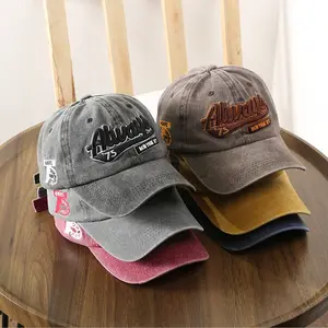 Mannen En Vrouwen Persoonlijkheid Casual Vintage Distressed Baseballpet Gewassen Gemaakt Oude Letters Op Maat Geborduurde Pet