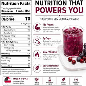 Cranberry Grape Instant Drink Powder Natural Fruit Flavor Portable Single Packet 7 Servings Daily Fruit Beverage - Product Image 3