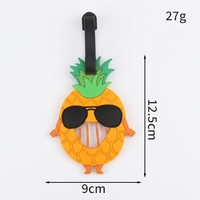 Étiquette de bagage en silicone, étiquette de valise de dessin animé, étiquette de bagage étanche, porte-valise de voyage, accessoire de sac à main mignon