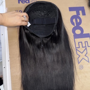 Perruque mi-tête bouclée Pixie birmane naturelle, sans colle, prête à porter, en cheveux humains, sans colle ni <span class=keywords><strong>gel</strong></span>, pour débutantes, perruques 3-en-1 bouclées crépues à porter en inversée - Product Image 3
