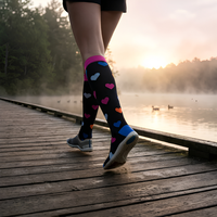 Chaussettes de compression graduée 15-20 mmHg, chaussettes de compression mi-hautes, chaussettes de course à pied