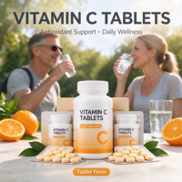 Comprimés de vitamine C, complément nutritionnel antioxydant quotidien halal